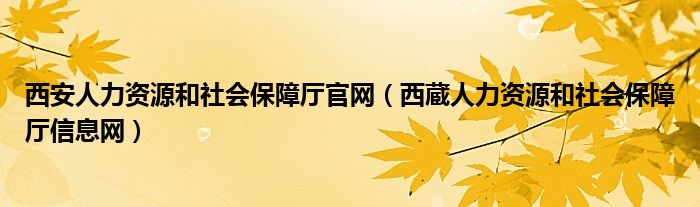 西安人力资源和社会保障厅官网（西蔵人力资源和社会保障厅信息网）