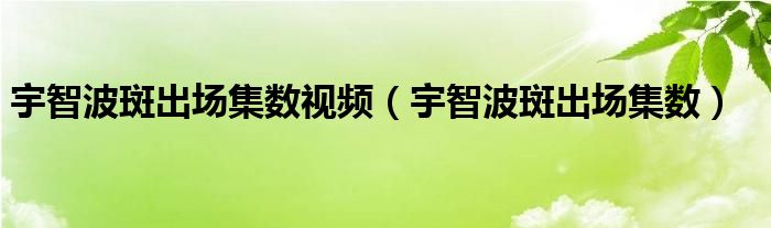 宇智波斑出场集数视频（宇智波斑出场集数）