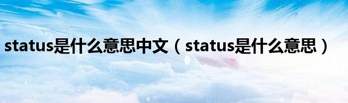 status是什么意思中文（status是什么意思）