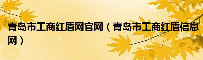 青岛市工商红盾网官网（青岛市工商红盾信息网）