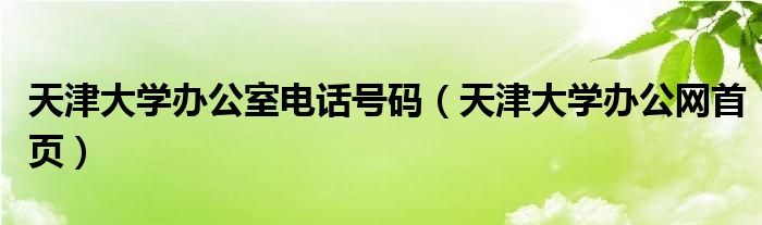 天津大学办公室电话号码（天津大学办公网首页）