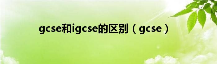 gcse和igcse的区别（gcse）