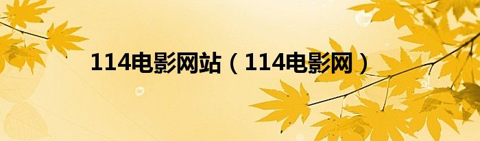 114电影网站（114电影网）