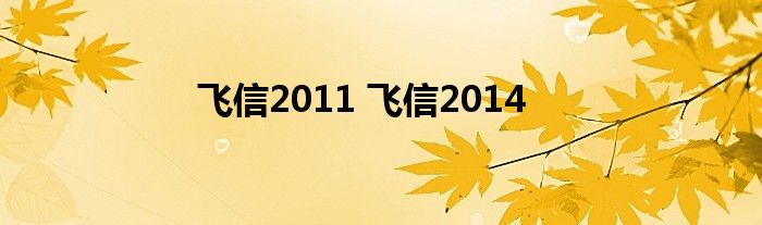 飞信2011 飞信2014