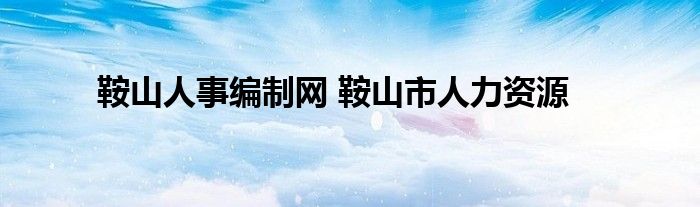 鞍山人事编制网 鞍山市人力资源