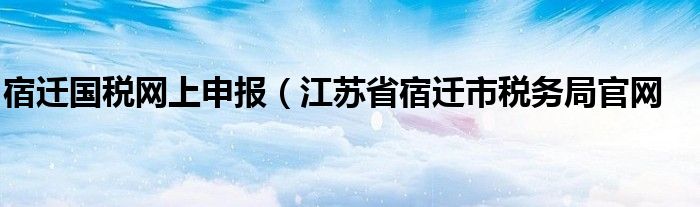 宿迁国税网上申报（江苏省宿迁市税务局官网