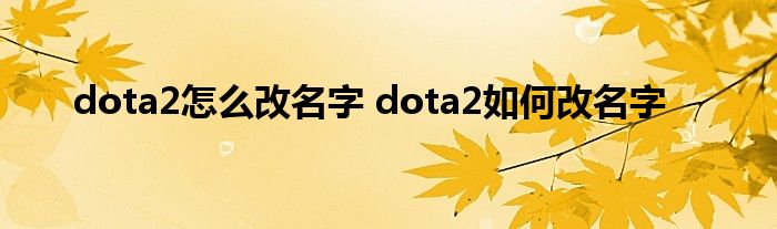 dota2怎么改名字 dota2如何改名字