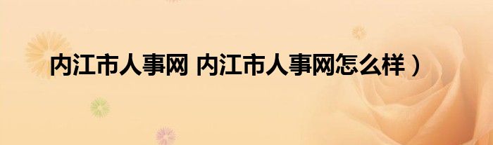 内江市人事网 内江市人事网怎么样）