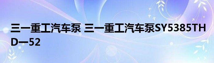 三一重工汽车泵 三一重工汽车泵SY5385THD一52