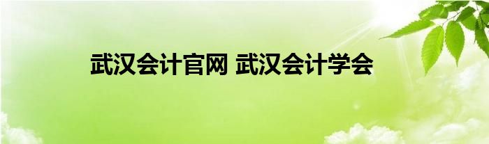 武汉会计官网 武汉会计学会