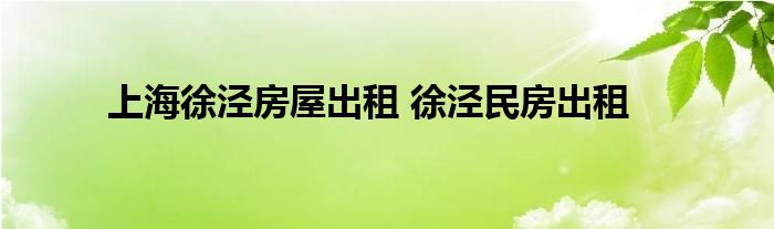 上海徐泾房屋出租 徐泾民房出租