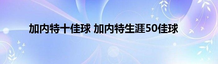 加内特十佳球 加内特生涯50佳球