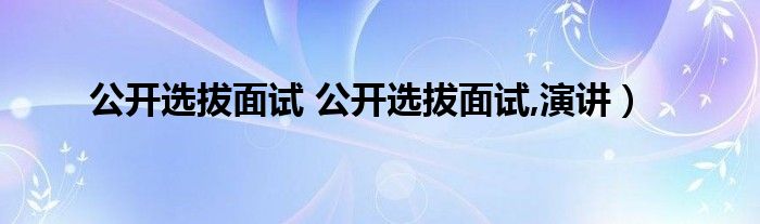 公开选拔面试 公开选拔面试,演讲）