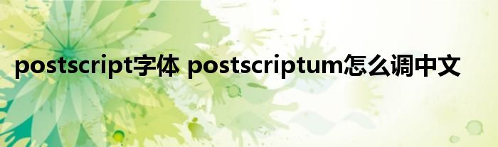 postscript字体 postscriptum怎么调中文