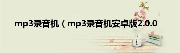 mp3录音机（mp3录音机安卓版2.0.0