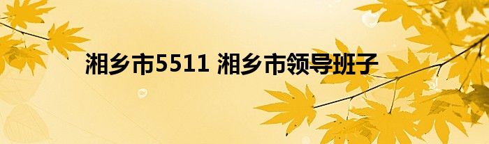 湘乡市5511 湘乡市领导班子