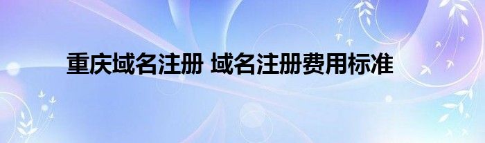 重庆域名注册 域名注册费用标准