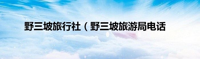 野三坡旅行社（野三坡旅游局电话