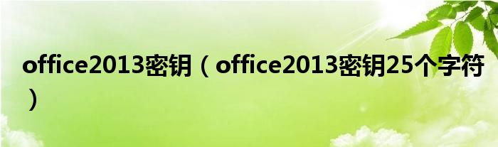 office2013密钥（office2013密钥25个字符）
