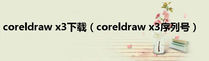 coreldraw x3下载（coreldraw x3序列号）