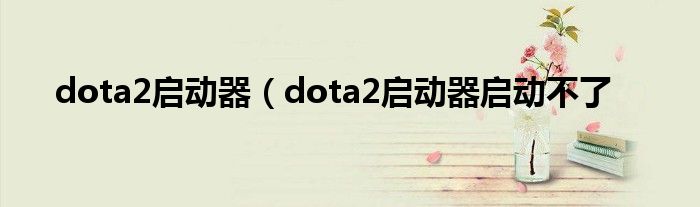 dota2启动器（dota2启动器启动不了