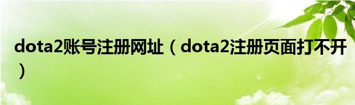 dota2账号注册网址（dota2注册页面打不开）