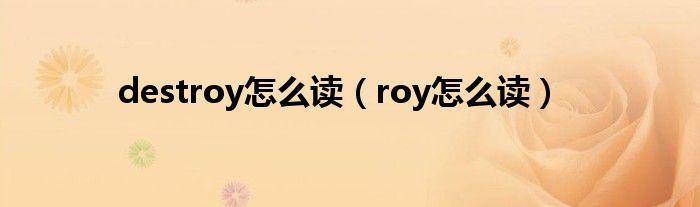 destroy怎么读（roy怎么读）