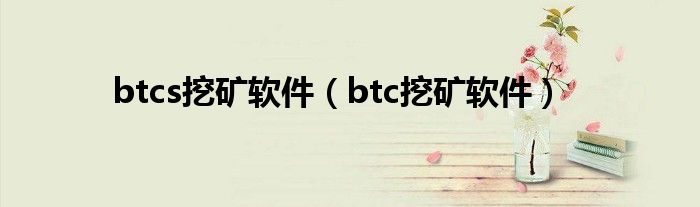 btcs挖矿软件（btc挖矿软件）