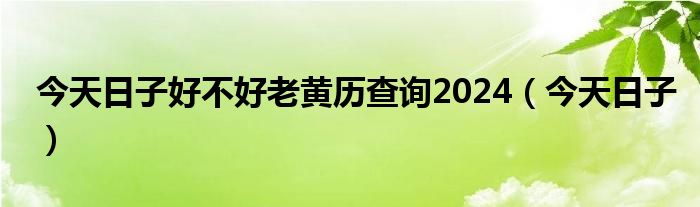 今天日子好不好老黄历查询2024（今天日子）