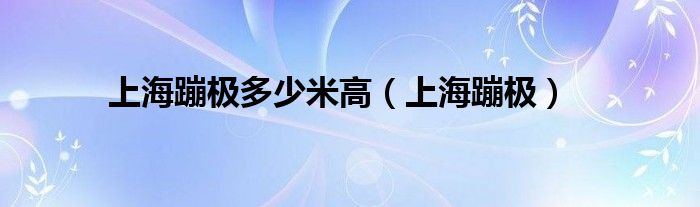 上海蹦极多少米高（上海蹦极）