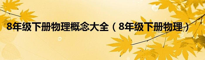 8年级下册物理概念大全（8年级下册物理）