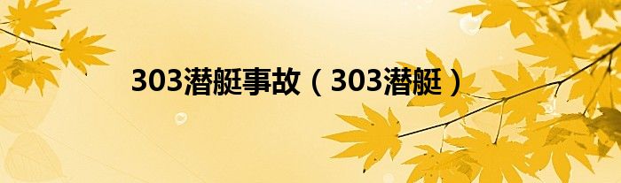 303潜艇事故（303潜艇）