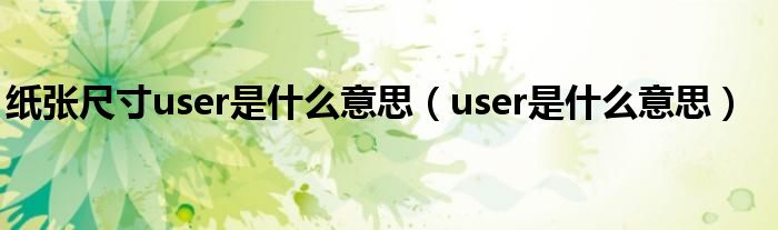 纸张尺寸user是什么意思（user是什么意思）