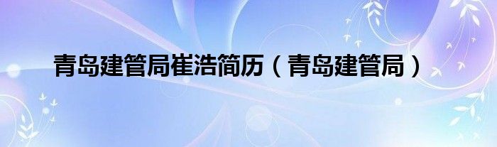 青岛建管局崔浩简历（青岛建管局）