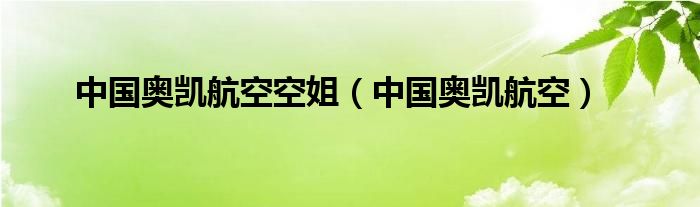 中国奥凯航空空姐（中国奥凯航空）