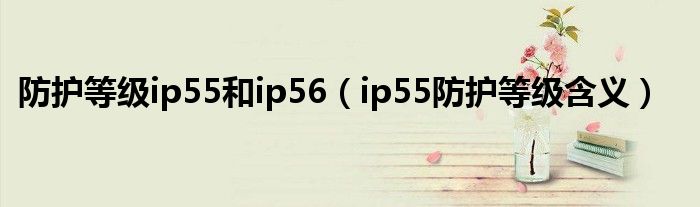 防护等级ip55和ip56（ip55防护等级含义）