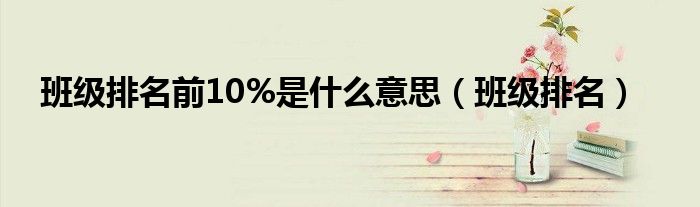 班级排名前10%是什么意思（班级排名）