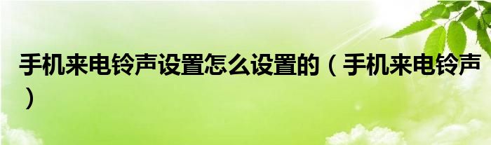 手机来电铃声设置怎么设置的（手机来电铃声）