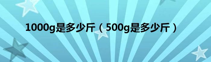 1000g是多少斤（500g是多少斤）