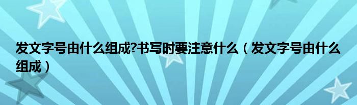 发文字号由什么组成?书写时要注意什么（发文字号由什么组成）