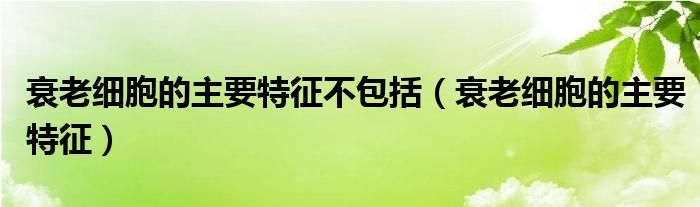 衰老细胞的主要特征不包括（衰老细胞的主要特征）