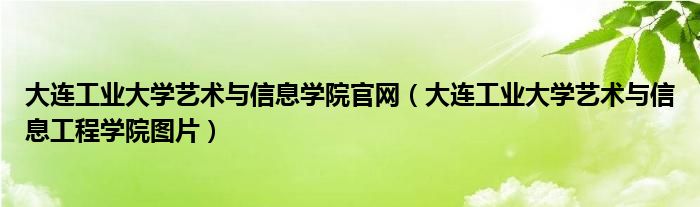 大连工业大学艺术与信息学院官网（大连工业大学艺术与信息工程学院图片）