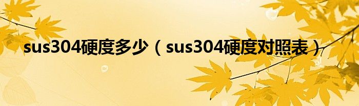 sus304硬度多少（sus304硬度对照表）