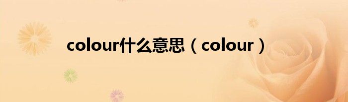 colour什么意思（colour）