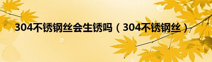 304不锈钢丝会生锈吗（304不锈钢丝）