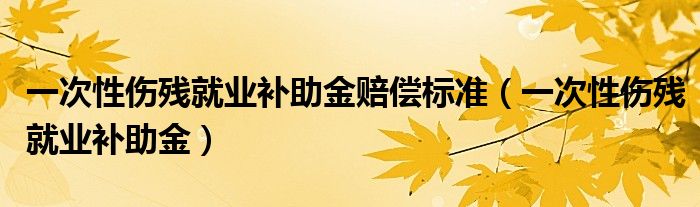 一次性伤残就业补助金赔偿标准（一次性伤残就业补助金）