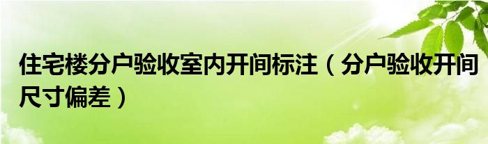 住宅楼分户验收室内开间标注（分户验收开间尺寸偏差）