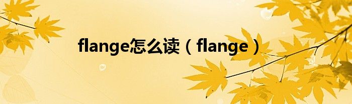 flange怎么读（flange）