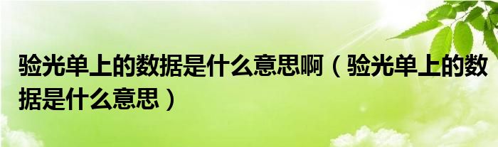 验光单上的数据是什么意思啊（验光单上的数据是什么意思）