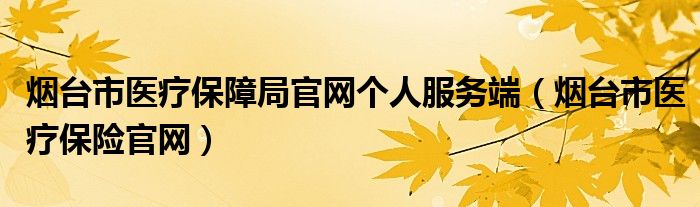 烟台市医疗保障局官网个人服务端（烟台市医疗保险官网）